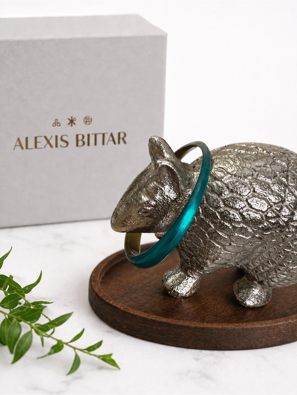 Alexis Bittar Teal Resin Bangle Bracelet